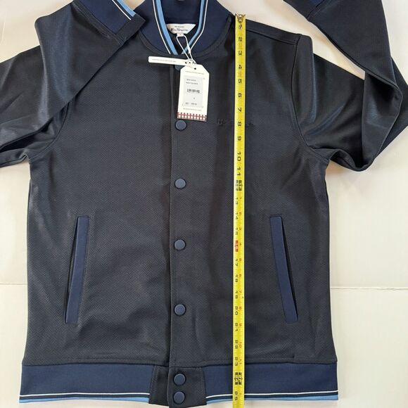Ben Sherman Jacket Mens Navy Blazer Baseball Bomber Retro Stripe Accent Size S - Picture 6 of 13